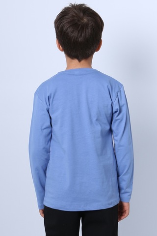 Erkek Çocuk Uzun Kollu Tshirt Karakter Baskılı Bisiklet Yaka E10 İndigo