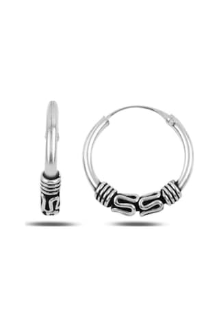 Brezza Lusso Jewelry 925 Ayar Girit Halka Gümüş Küpe 16 Mm