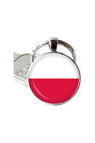 Tamgacrafts Polonya Poland Bayrağı Metal Anahtarlık Ülke Temalı Hediyelik Çok Renkli