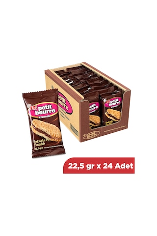 Eti Kakaolu Fındık Kremalı Petibör Bisküvi 22,5 Gr X 24 Adet