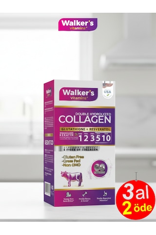 Walker's Vitamins Premium 5 Tip Kolajen Keratin Çinko Bromelain Biotin İçeren Güzellik Saç Cilt Destek Tableti