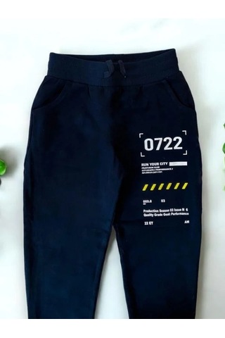 Zekids Erkek Çocuk Run Your City Yazılı Eşofman Alt-14208 Lacivert