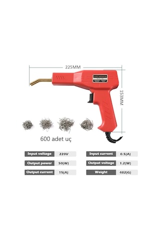 Valkyrie 600 Uçlu Araba Tampon Plastik Tamir Kaynak Makinesi