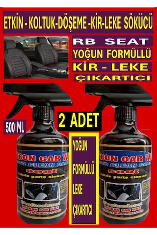 2 Adet Rb Seat Koltuk-döşeme Kumaş Genel Temizleyici ,- Etkin Leke Çıkartıcı 500 Ml