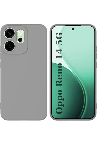 Oppo Reno 14 5g Uyumlu Silikon Kılıf - Kamera Korumalı Esnek Pastel Renk Kapak - Gri Gri