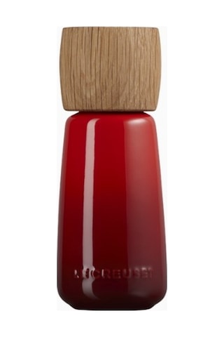 Le Creuset Premium Tuz Değirmeni 270 Ml Ahşap Detaylı Seramik Lüks Tasarım Baharat Setleri Kırmızı
