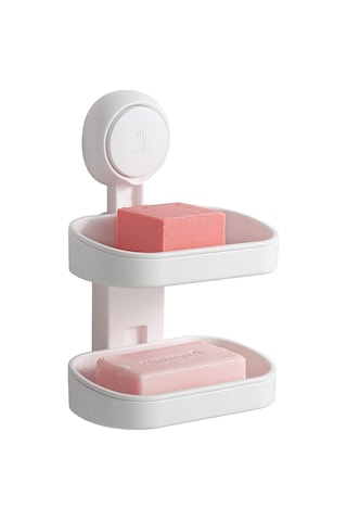 Xiyyadms Çift Katlı Emici Sabunluk - Banyo, Duş Ve Mutfak İçin Kuvvetli Yapışkanlı, Deliksiz, 5kg Taşıma Kapasiteli Beyaz