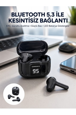 Yeni Nesil Ultrapods Pro Bluetooth Kulaklık Extra Bass Yüksek Mikrofon Kalitesi - Lisinya Standart