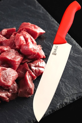 3 Parça Satır Zırh Mutfak Bıçak Seti Şef Bıçaklı Çok Renkli