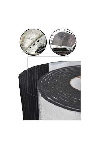 6mm X 30 Cm X 5 Mt Oto Yalıtım Malzemesi - Folyolu Isı Ses Yalıtım Süngeri - Alüminyum Takviyeli