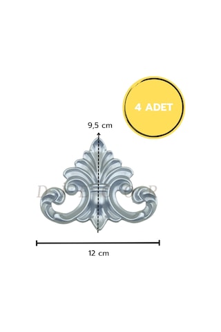 Diecor Dekoratif Boyanabilir Polimer Mobilya, Duvar Ve Tavan Motifi Gümüş 12 Cm Model:xa53