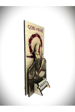 Dükkan Design Lazer Kazıma El Boyuma God Of War Ahşap Biblo Demonte