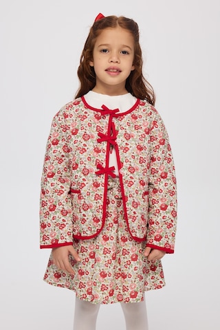 Panço Liberty Kumaş Çiçek Desenli Kız Çocuk Ceket Kırmızı