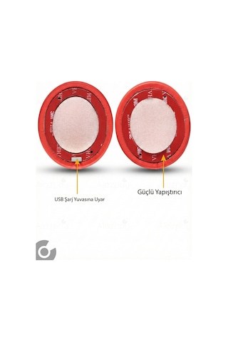 Beats Solo 2 Solo 3 Uyumlu Yumuşak Deri Kulaklık Pedi Sünger Yastığı Pedi Kırmızı