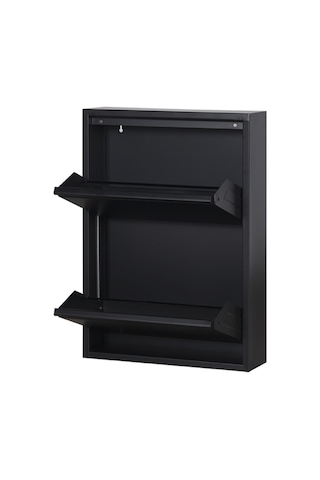 Kaser Metal 2'Li Metal Ayakkabılık Siyah