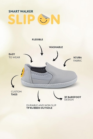 Smart Walker Slip-on Tags Süper Mat Gri Barefoot Işıklı Çocuk Ayakkabı Gri