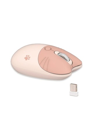 Besthome1 Kedi Karikatür Baskılı Kablosuz Sessiz Fare Sütlü Beyaz 2 Adet Diğer