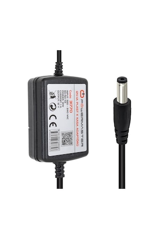Powermaster Pm-31770 12 Volt - 1 Amper - 12 Watt 5.5 2.5 Mm Uçlu İki Ucu Kablolu Masaüstü Adaptör-4901