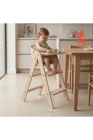 Mamatoyz Mychair All İn One Natural Versiyonu Doğal Ahşap Mama Sandalyesi
