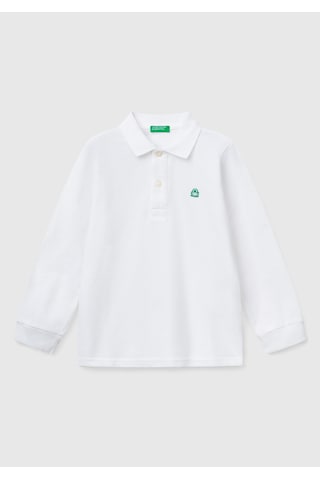 United Colors Of Benetton Erkek Bebek Beyaz Logolu Polo T-shirt Beyaz