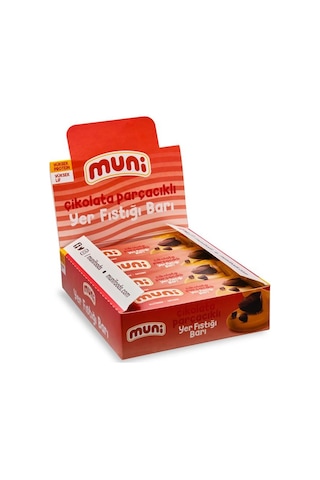 Muni Çikolata Parçacıklı Yer Fıstığı Barı 12 x 40 G