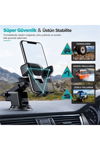 Powerway Tt13 Ayarlanabilir Evrensel Araç İçi Vantuzlu Cam Torpido Telefon Tutucu A