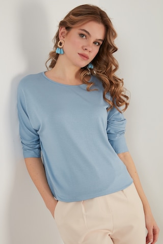 Lela Bisiklet Yaka Truvakar Kol Bayan Bluz 5861416Y Bebe Mavi