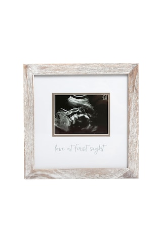 Lexroo Love At First Sight Rustic Sonogram Photo Frame, Baby Keepsake Picture Frame