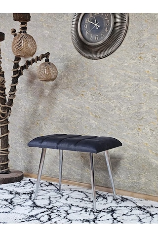 Krom Sivriltme Ayaklı 60 Cm Puf Bench - Puf - Bench - Oturak - Mu Çok Renki