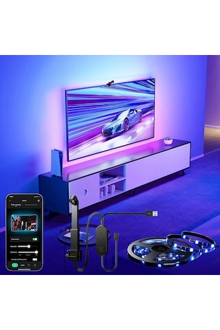 Honeybeeshop Usb Uyumlu Tv Sensörü Rgbıc 5m Usb5v Rgb Arka Işık Şeridi 3 81 5 0 Metre 139 7 215 9 Cm Ekranlar İçin Uygulama Müzik Senkronizasyonlu Bilgisayar Lambası
