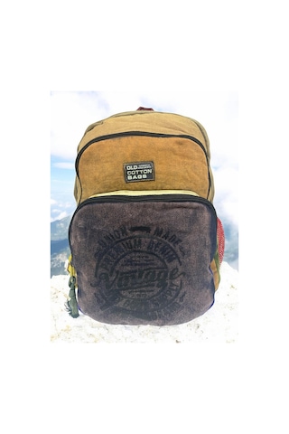 Kaliteli Vintage Disayn Sırt Gezi Çantası New Patchwork 5017 Camel