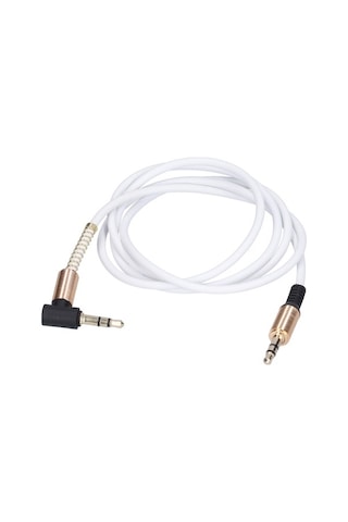 Yingfu Metal 3,5 Mm Erkek Açı Stereo Kulaklık, Araba Aux Ses Uzatma Kablosu 1 M Beyaz