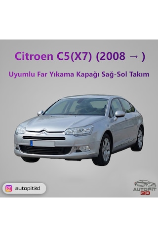 Citroen C5 X7 2008 Uyumlu Far Yıkama Kapağı Sağ-sol Takım Far Yıkama Kapağı