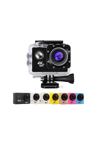 Çeşithane Wifi Spor Kamera 4k Ultra Hd Aksiyon Kamerası, 30m Su Geçirmez, 2 Geniş Açı Ekran, Mini Çok Renkli