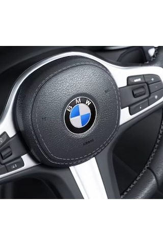 Bmw Mavi Logo Araba Direksiyon Amblem Etiket 45 Mm 4,5 Cm 1 Adet Siyah