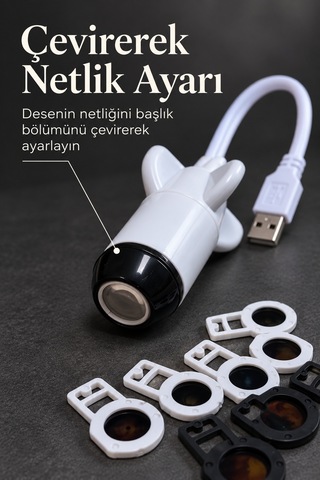 Usb Projeksiyon Lambası Ay Ve Gezegen Desenli