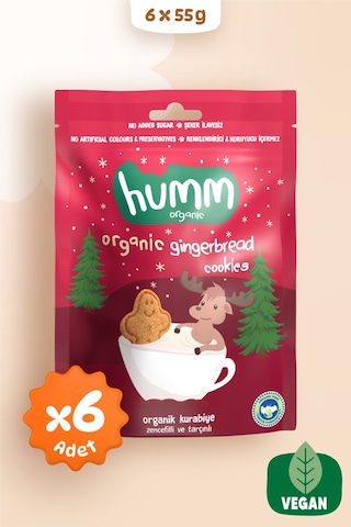 Humm Organik Zencefilli Tarçınlı Vegan Kurabiye 6 x 55 G