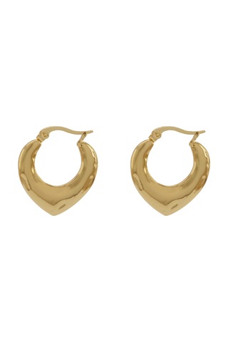 Çelik Küpe Altın Kaplama Kadın Kalpli Model Unk-820 Altın