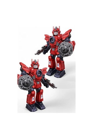 Işıklı Müzikli Buhar Püskürten Savaşçı Robot 34 Cm Büyük Boy Oyuncak - Mavi/kırmızı