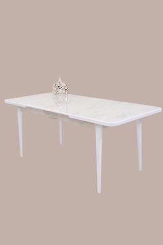 Duru Mdf Lak Panel Açılır Yemek Mutfak Masası 90x160 Beyaz