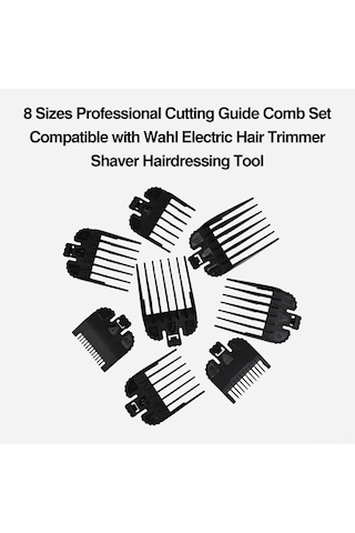Vkemall Wahl Saç Kesme Makinesi İçin 8 Parça Limit Tarak Seti - Çok Renkli Pp Ve Abs Malzeme