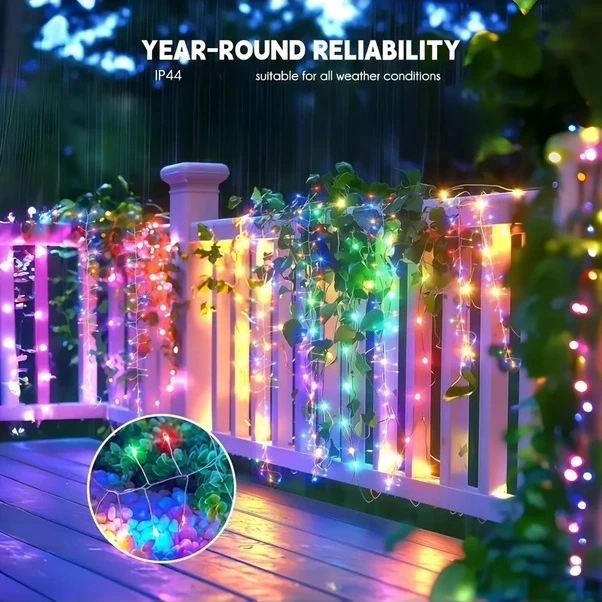 Trendooze Gaojunshop01 100 Led Güneş Enerjili Bahçe Ampul, Dayanıklı Beyaz Işık Aydınlatma