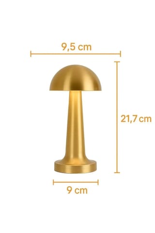 Mantar Masa Lambası Gold Şarjlı Dokunmatik 3 Renk Ayarlanabilir