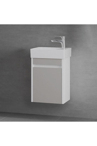 Denko Natalia 40 Cm Mdf Kül Gri Banyo Dolabı Takımı + Boy Dolabı Gri