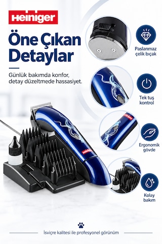 Heiniger Style Midi Kablosuz Evcil Hayvan Tıraş Makinesi