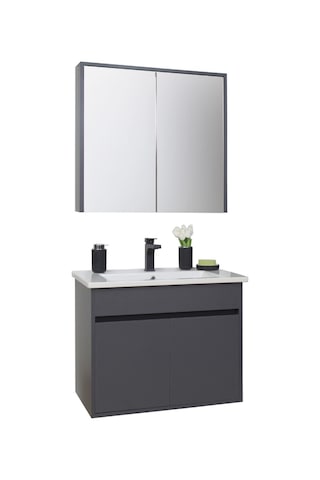 Sözcan Mobilya Dicle Tk. Asma Alt + Üst + Lavabo Antrasit 80 CM