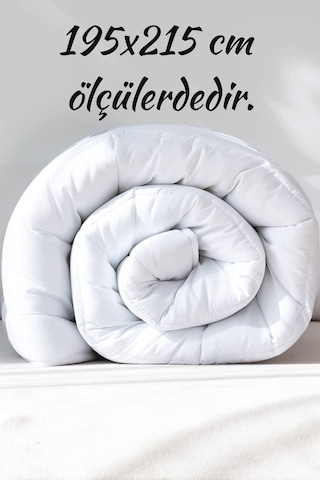Microfiber Çift Kişilik Yorgan Kapitone Yıkanabilir Mevsimlik Mik Beyaz