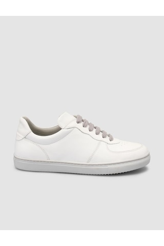 Monamae Beyaz - Gri Detaylı Kadın Sneaker Beyaz