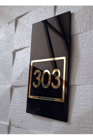 Glossy Black Serisi Full Frame Kapı Numarası