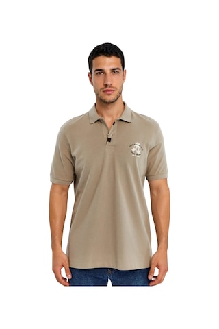 Arma Ar-ma Erkek Polo Yaka Tişört Resim Baskili Örme Kumaş Büyük Beden %100 Pamuk 30/1 Çift Toplama Penye Pike K30374871002 Gri-bej G8